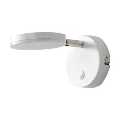 Aplique de pared LED Milow de Lindby, blanco, 9,6 cm de altura, interruptor
