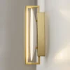 Aplique de pared LED Mira de Maytoni, dorado/blanco, altura 30 cm, metal