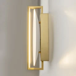 Aplique de pared LED Mira de Maytoni, dorado/blanco, altura 30 cm, metal