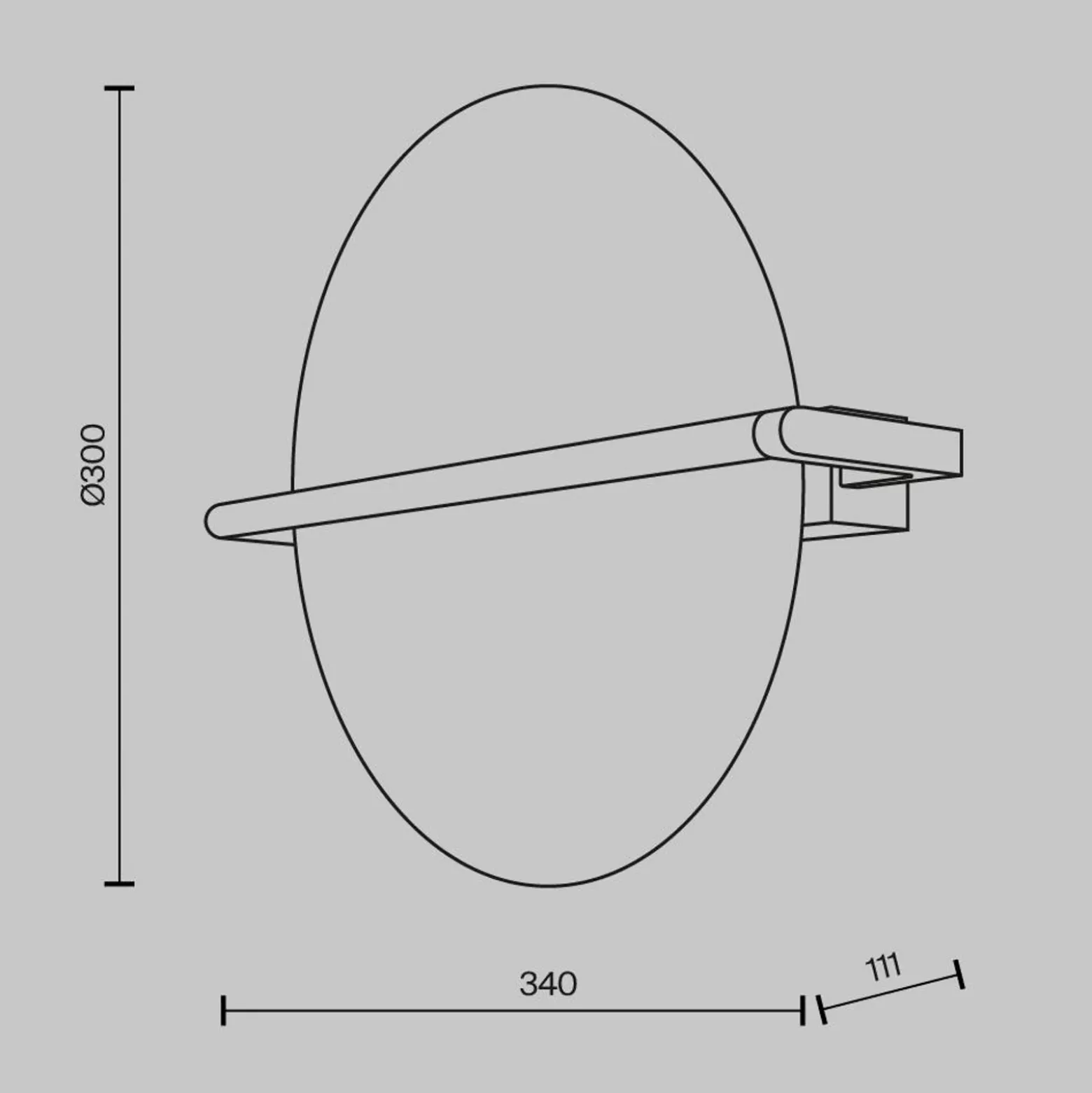 Aplique de pared LED Mira de Maytoni, blanco/negro, altura 30 cm, metal