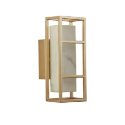 Aplique de pared LED Mirage, altura 25 cm, dorado, acero, IP44