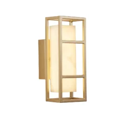 Aplique de pared LED Mirage, altura 40 cm, dorado, acero, IP44
