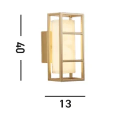 Aplique de pared LED Mirage, altura 40 cm, dorado, acero, IP44