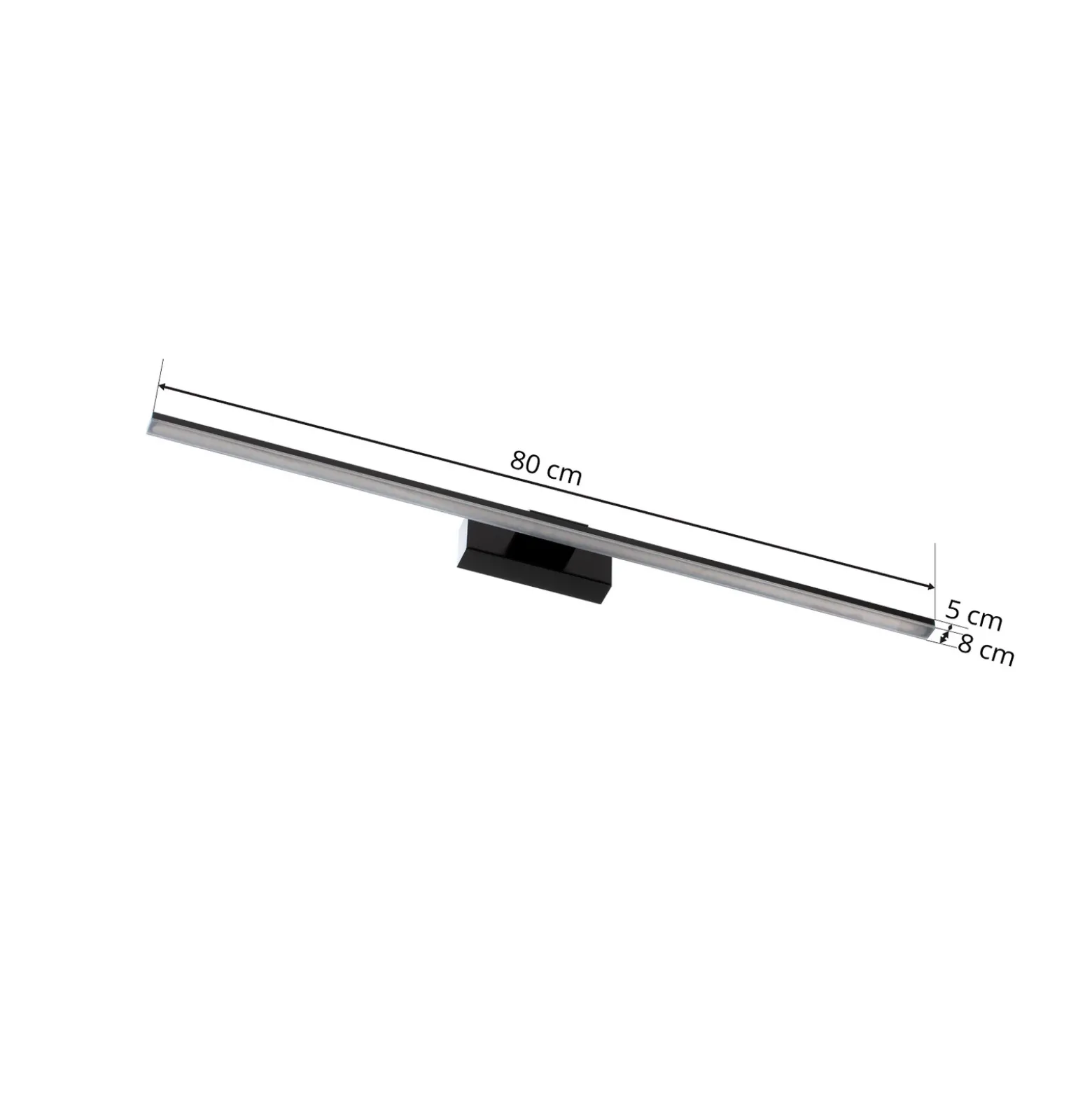 Aplique de pared LED Miroir 80 cm negro 3000K