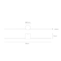 Aplique de pared LED Mizar, 90 cm, negro, IP44