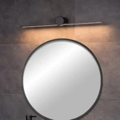 Aplique de pared LED Mizar, 60 cm, negro, IP44
