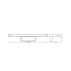 Aplique de pared LED ORBIS DISC BAR de OSRAM, negra, 40 cm, IP44 CCT