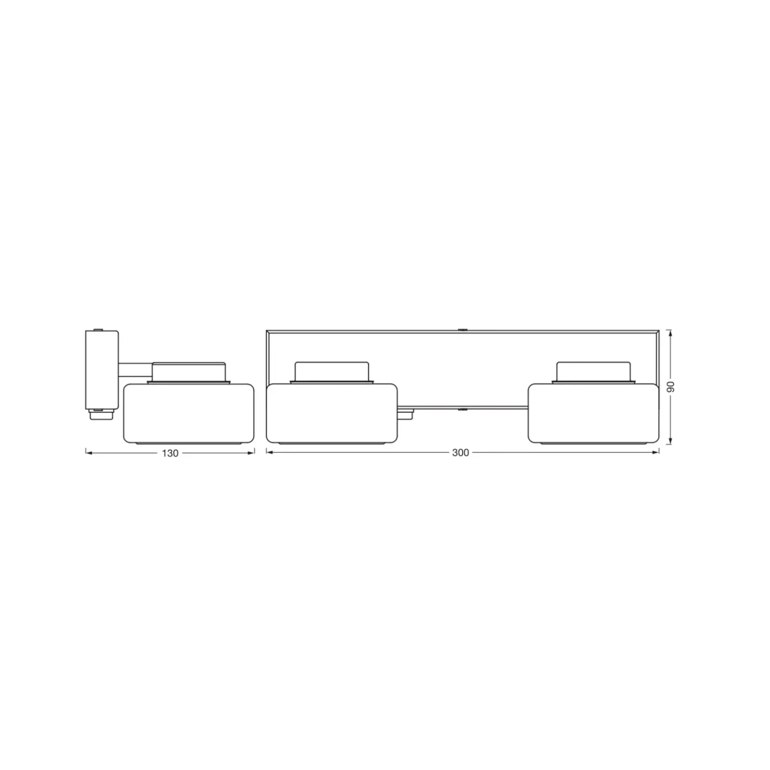 Aplique de pared LED ORBIS FLAME de OSRAM, cromada, 2 luces, CCT, IP44