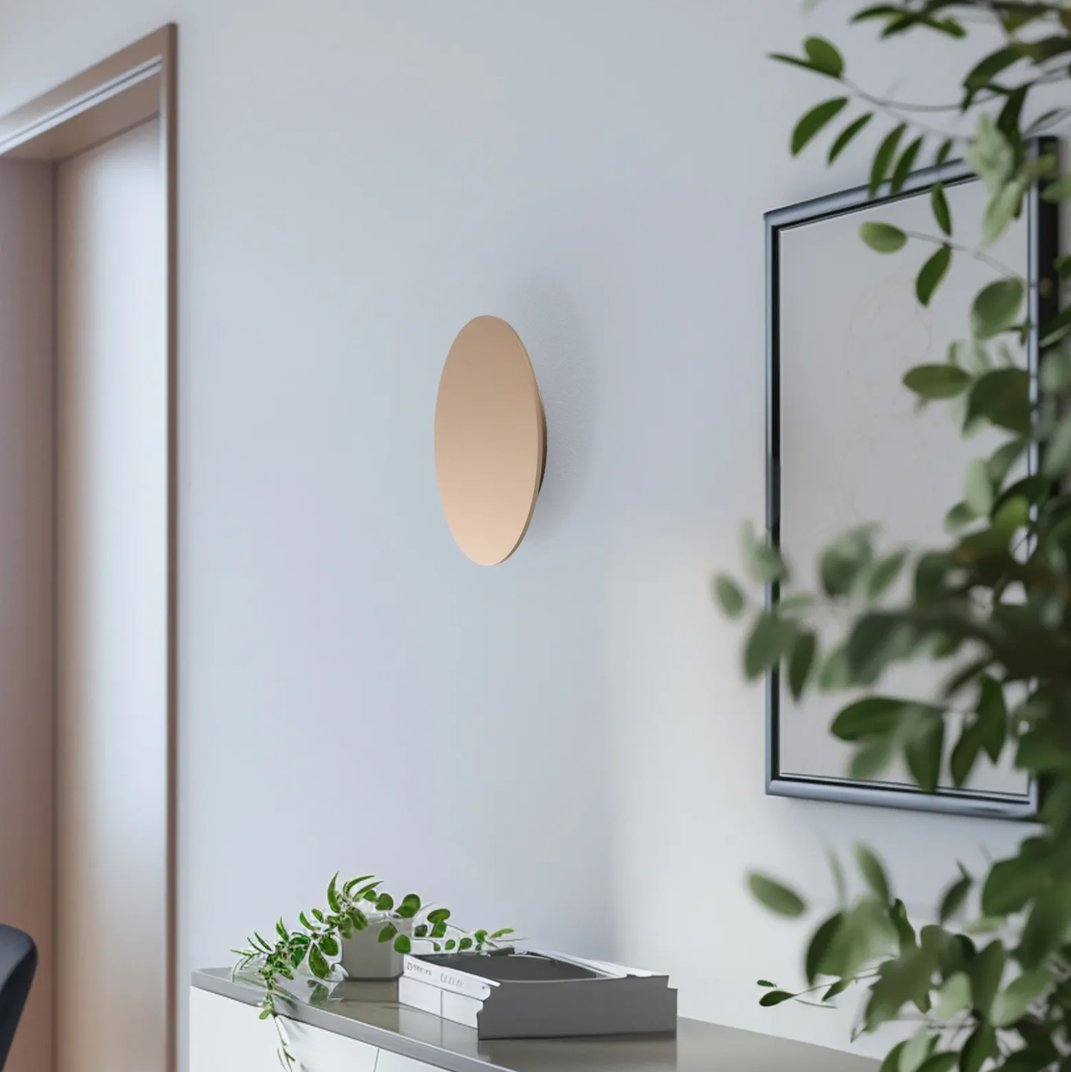 Aplique de pared LED Orios Plus, dorado, Ø 30 cm, acero