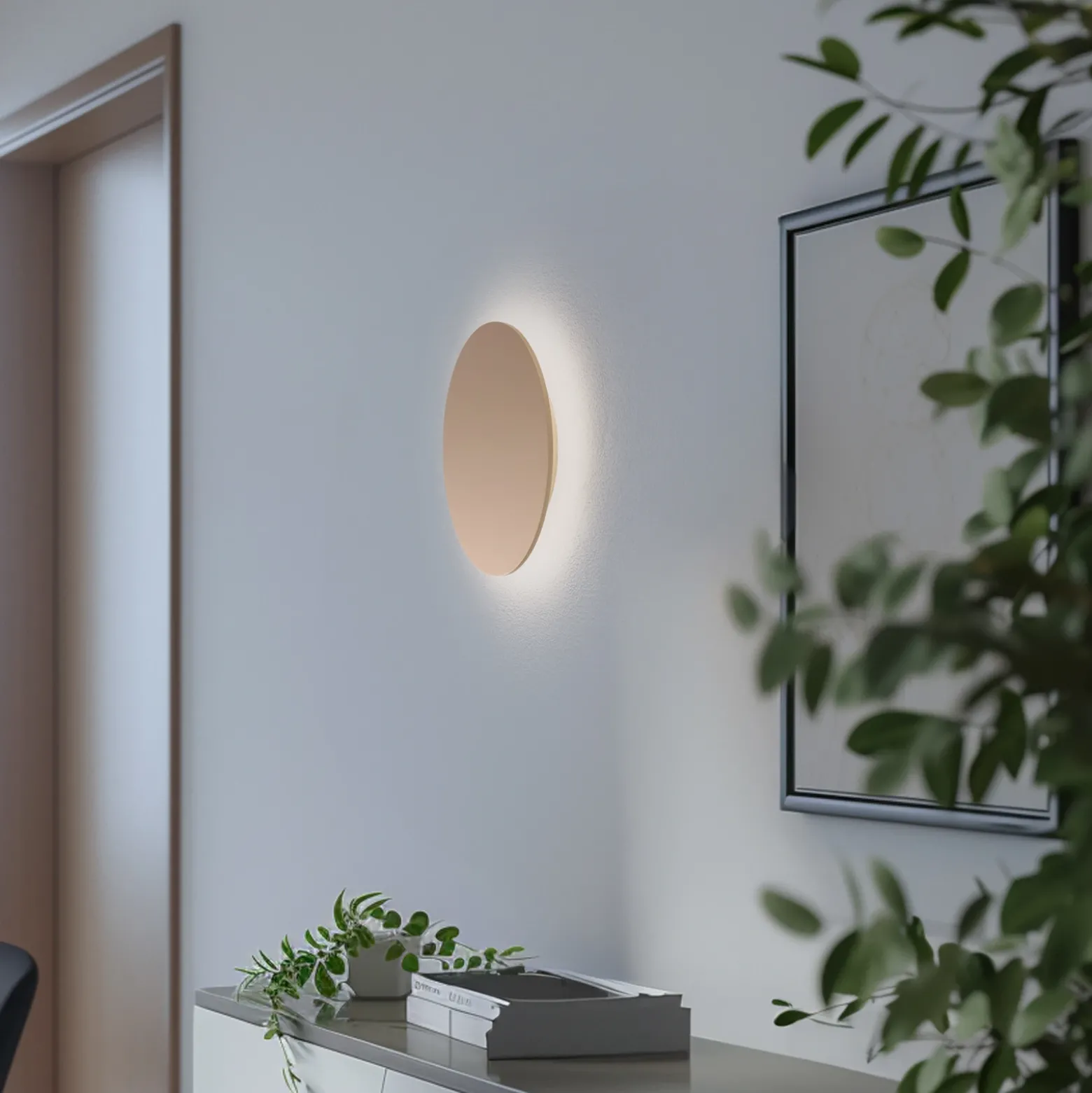 Aplique de pared LED Orios Plus, dorado, Ø 30 cm, acero