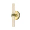 Aplique de pared LED para baño Aberdeen, altura 34 cm, color latón, 2 luces.