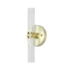 Aplique de pared LED para baño Aberdeen, altura 34 cm, color latón, 2 luces.