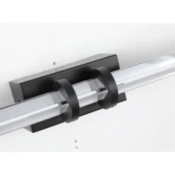Aplique de pared LED Parma, negro, acero, cristal, IP44