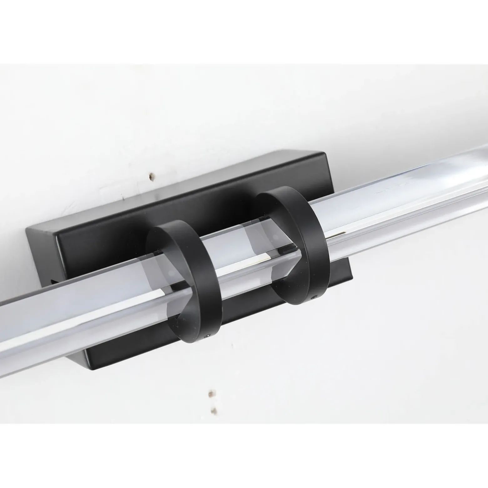 Aplique de pared LED Parma, negro, acero, cristal, IP44