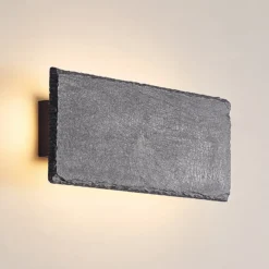 Aplique de pared LED Peetu de Lindby, 22 cm de largo, pizarra, atenuable
