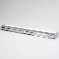 Aplique de pared LED Philippa de Lindby, angular, 59 cm, cromado, IP44