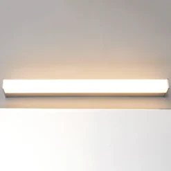 Aplique de pared LED Philippa de Lindby, angular, 59 cm, cromado, IP44