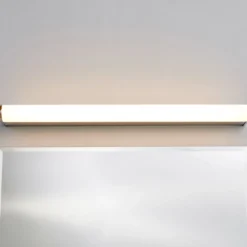 Aplique de pared LED Philippa de Lindby, redondeado, 58 cm, cromado, IP44