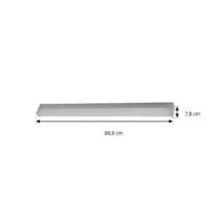 Aplique de pared LED Philippa de Lindby, angular, 89 cm, color aluminio, IP44