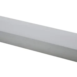 Aplique de pared LED Philippa de Lindby, angular, 89 cm, color aluminio, IP44