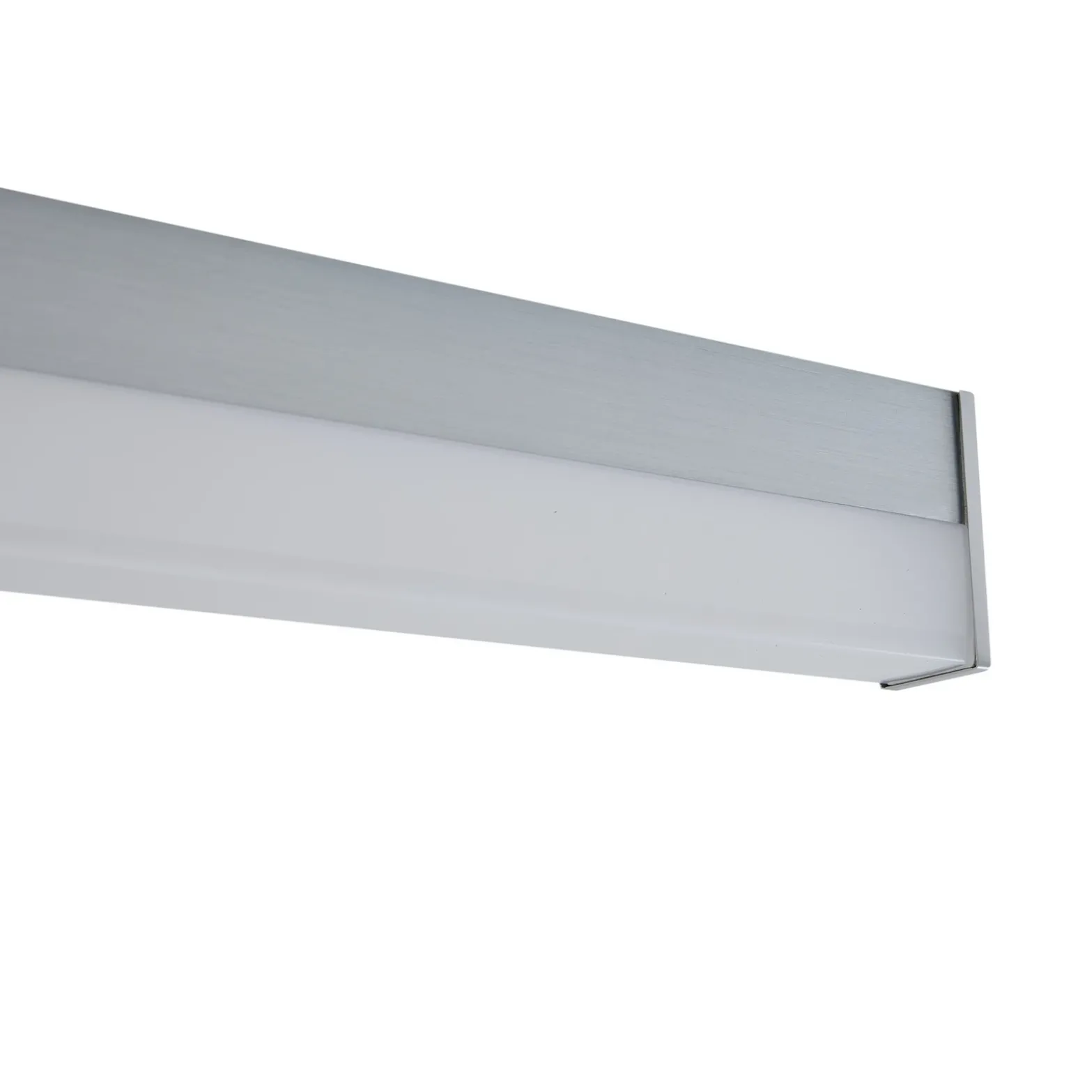 Aplique de pared LED Philippa de Lindby, angular, 89 cm, color aluminio, IP44