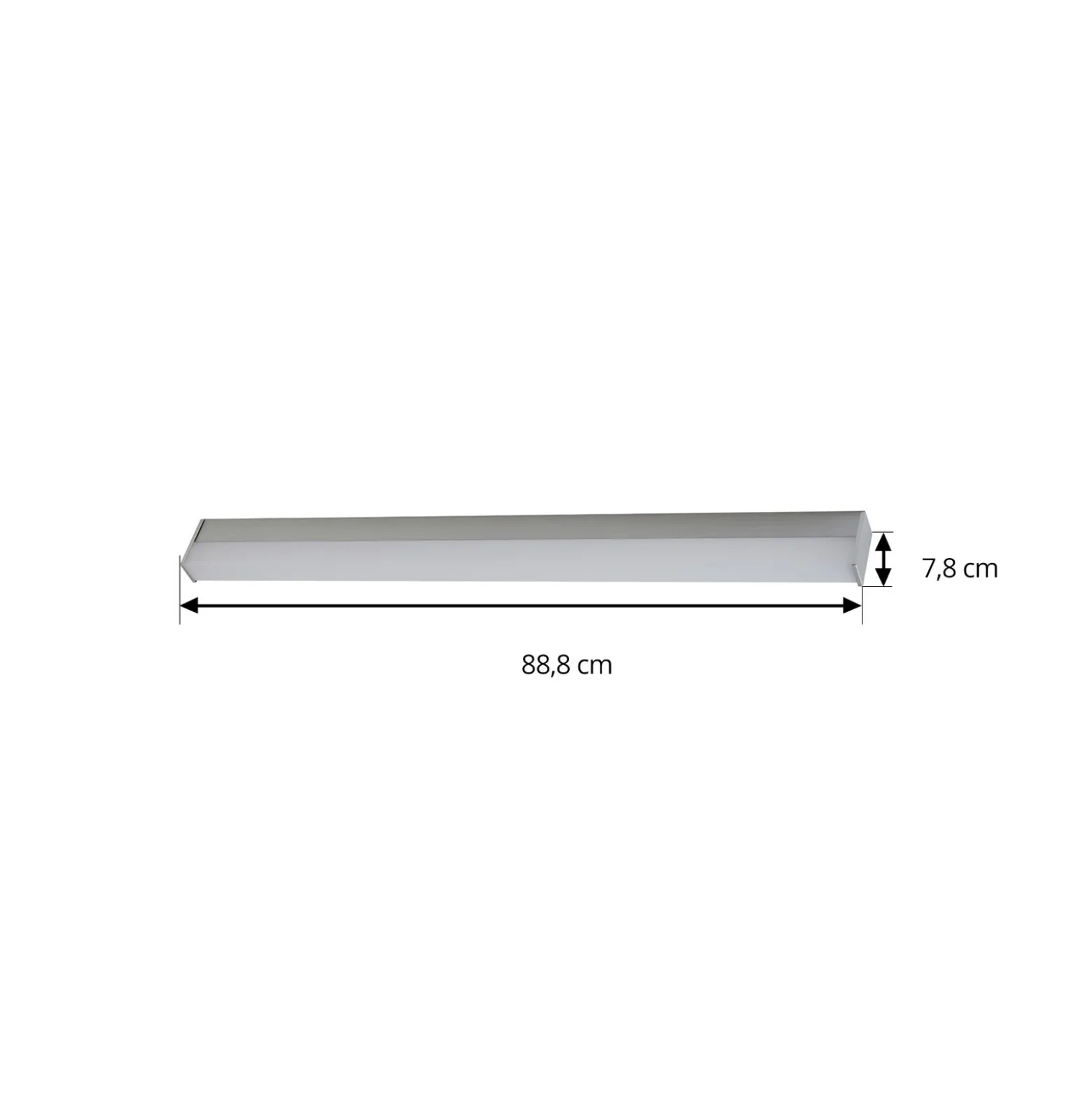 Aplique de pared LED Philippa de Lindby, angular, 89 cm, color aluminio, IP44