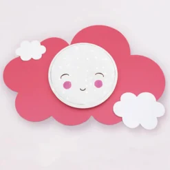 Aplique de pared LED Picture Cloud Starlight Smile, rosa
