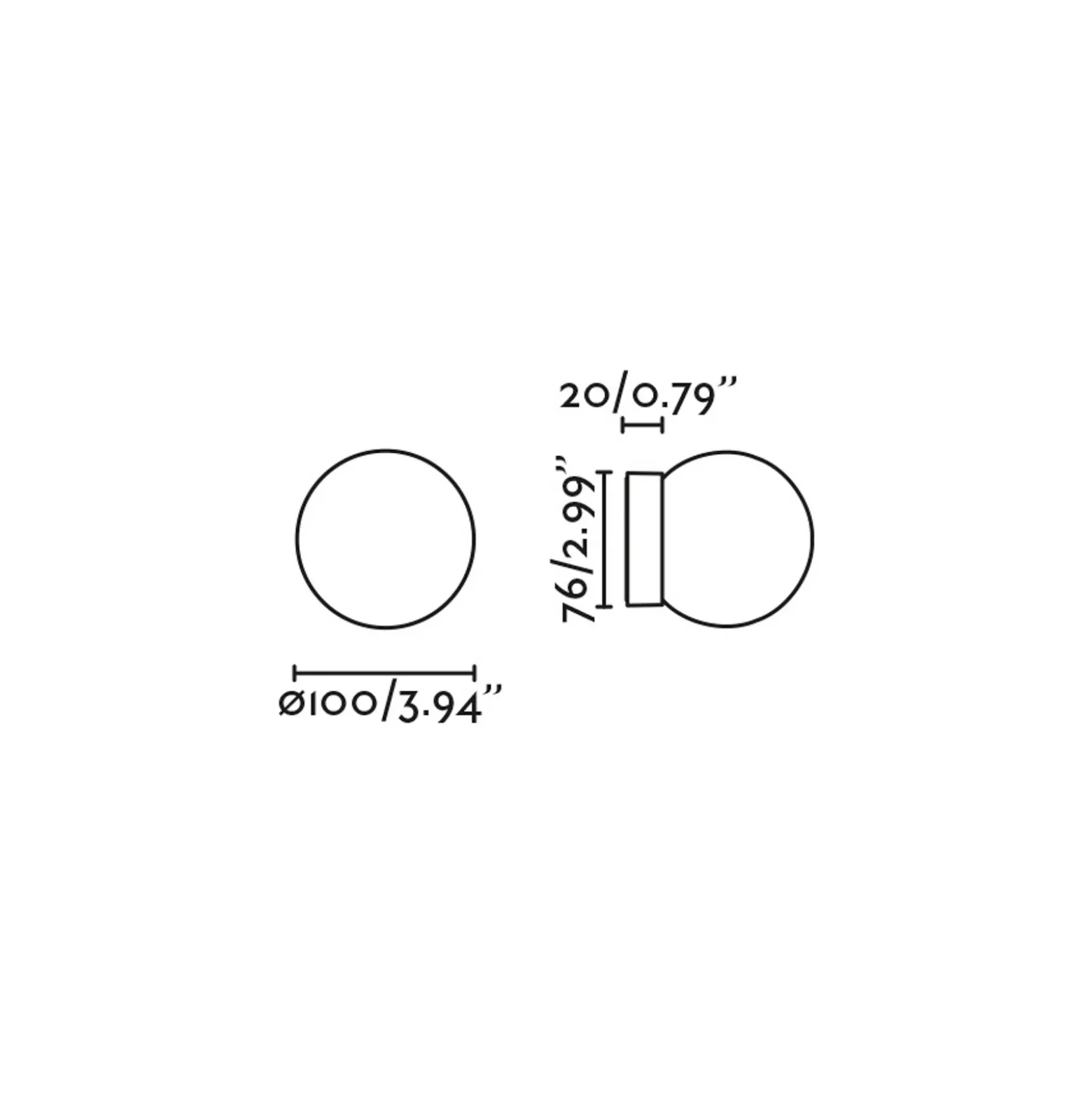 Aplique de pared LED Ping, negro/opal, cristal, aluminio, Ø 10 cm