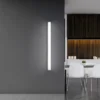 Aplique de pared LED Pirgos, 100 cm de ancho, blanco, plástico