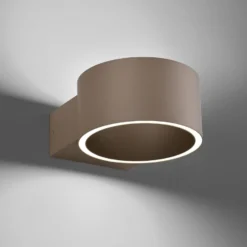 Aplique de pared LED PURE Clipse, color bronce, aluminio Ø 15 cm