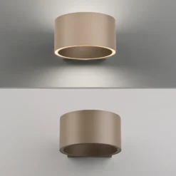 Aplique de pared LED PURE Clipse, color bronce, aluminio Ø 15 cm