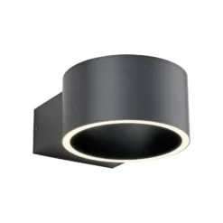 Aplique de pared LED PURE Clipse, gris, aluminio, Ø 15 cm