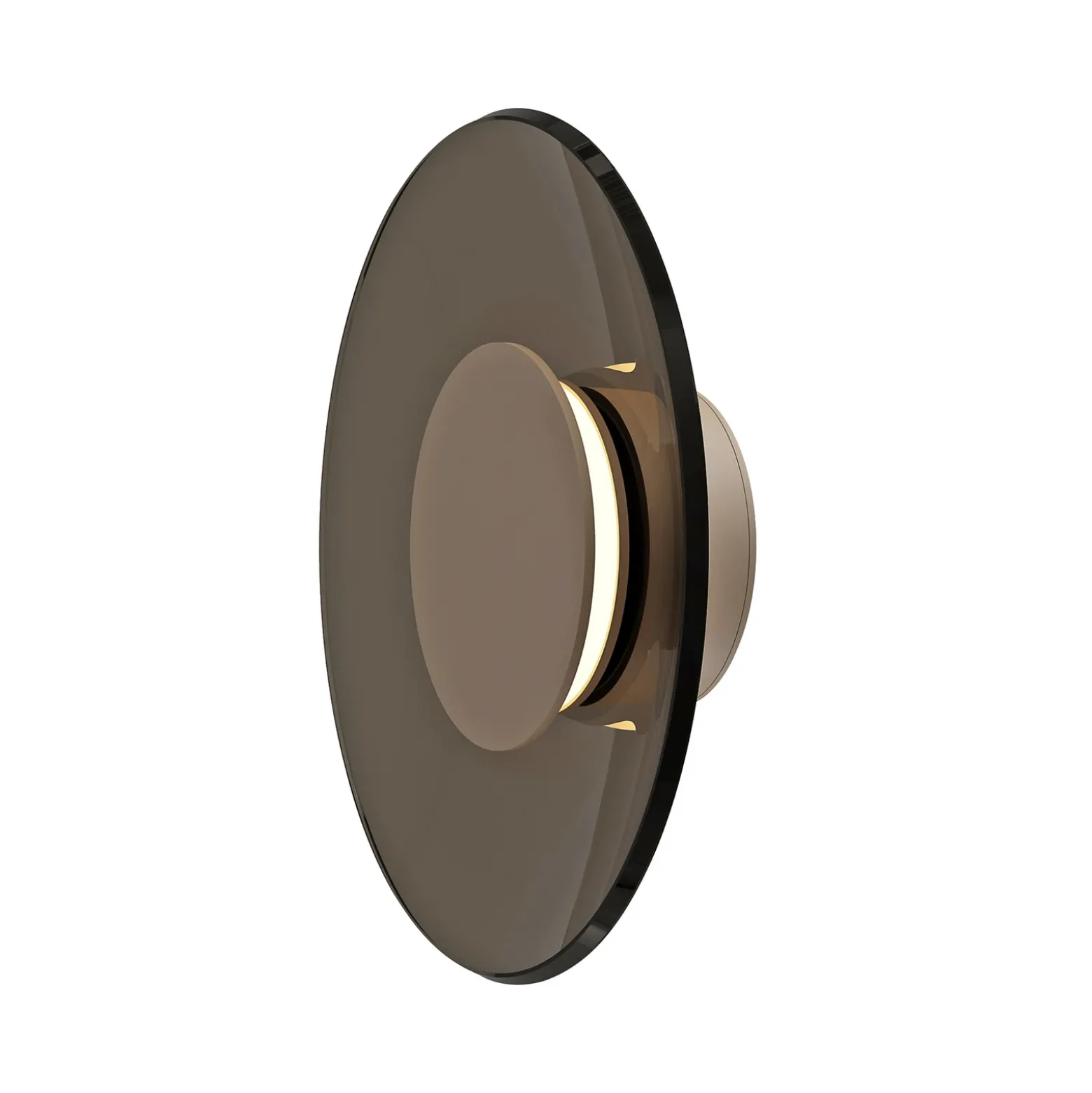 Aplique de pared LED PURE Moon, bronce, Ø 32 cm, cristal/aluminio
