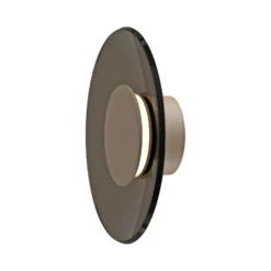 Aplique de pared LED PURE Moon, bronce, Ø 32 cm, cristal/aluminio