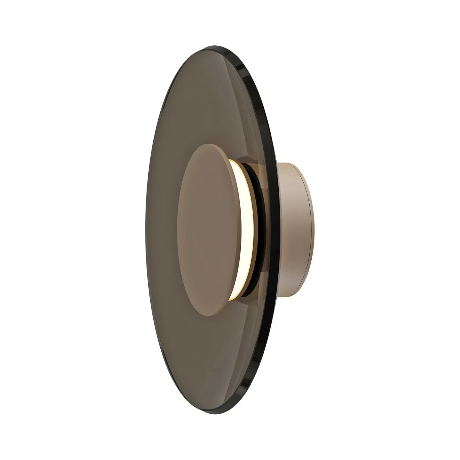 Aplique de pared LED PURE Moon, bronce, Ø 32 cm, cristal/aluminio