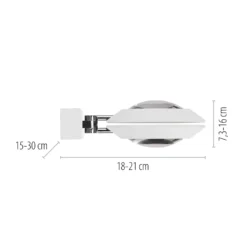 Aplique de pared LED PURE Oculis, blanco, 30 cm, hierro/cristal, 2 luces