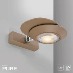 Aplique de pared LED PURE Oculis, color bronce, 30 cm, hierro, 2 luces