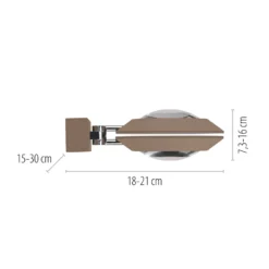Aplique de pared LED PURE Oculis, color bronce, 30 cm, hierro, 2 luces
