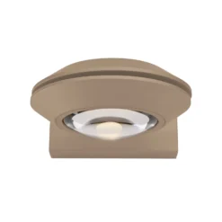 Aplique de pared LED PURE Oculis, color bronce, 30 cm, hierro, 2 luces