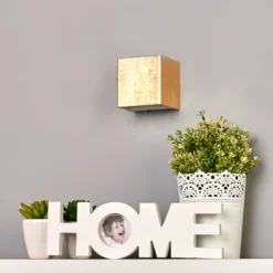 Aplique de pared LED Quentin de Lindby, 9 cm de ancho, color dorado, metal