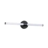 Aplique de pared LED Ramola, negra, ancho 60 cm, IP44, CCT