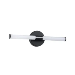 Aplique de pared LED Ramola, negra, ancho 45 cm, IP44, CCT