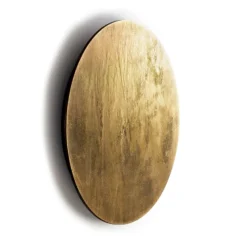 Aplique de pared LED Ring L, Ø 35 cm, contrachapado, color dorado