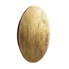Aplique de pared LED Ring L, Ø 35 cm, madera contrachapada, color dorado