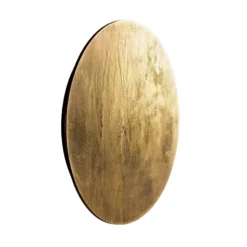 Aplique de pared LED Ring L, Ø 35 cm, madera contrachapada, color dorado