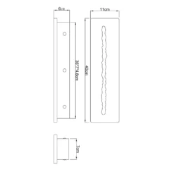 Aplique de pared LED Rojas, beige/blanco, travertino, 40 cm de ancho