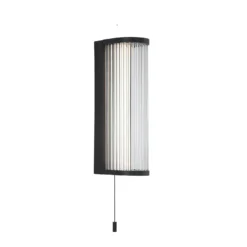 Aplique de pared LED Rue, negro, IP44, metal, cristal, 3.000 K