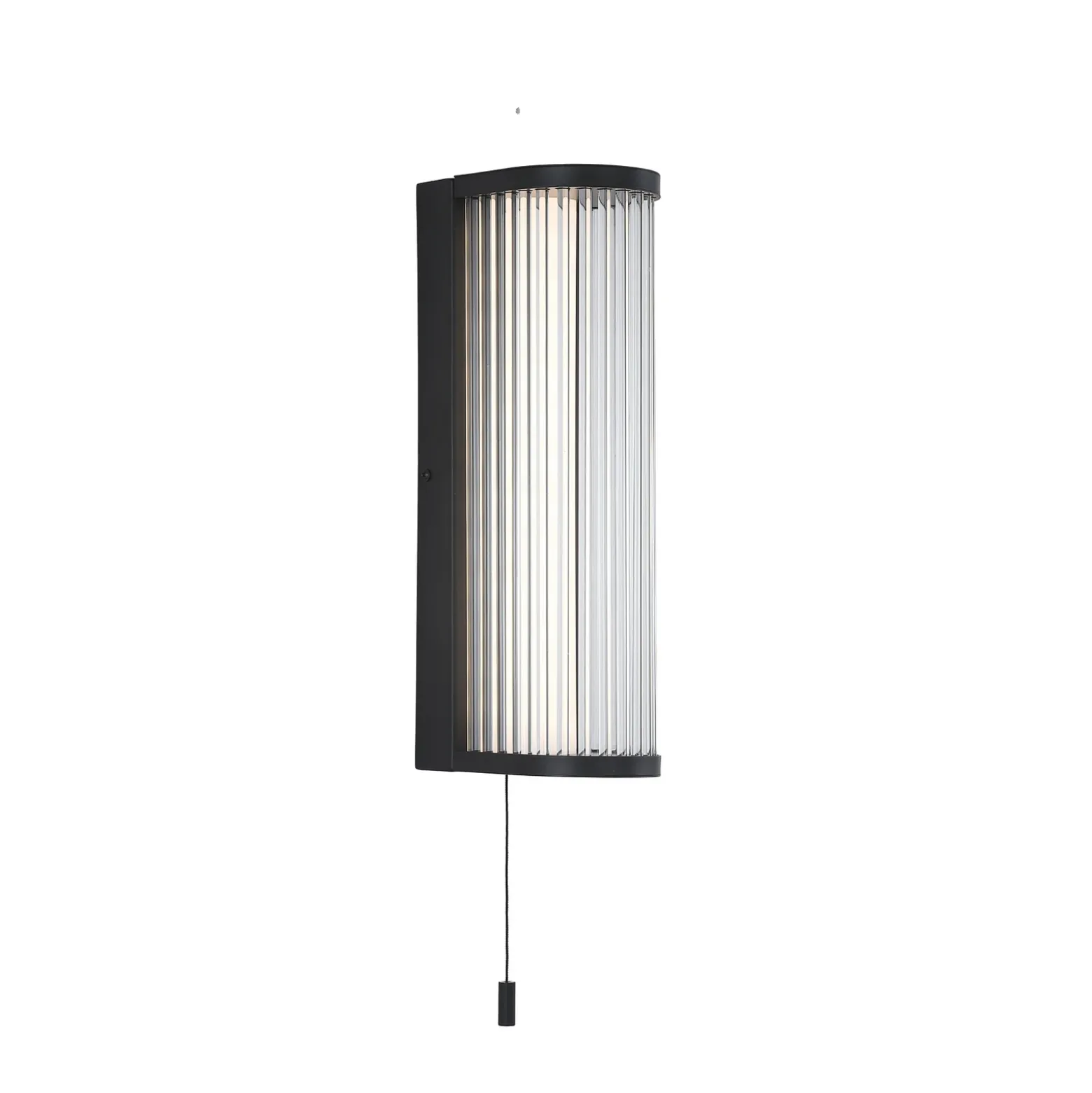Aplique de pared LED Rue, negro, IP44, metal, cristal, 3.000 K