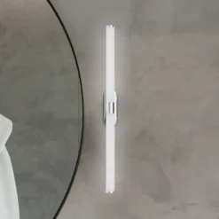 Aplique de pared LED Runt, longitud 60 cm, cromada, 4000 K, IP44