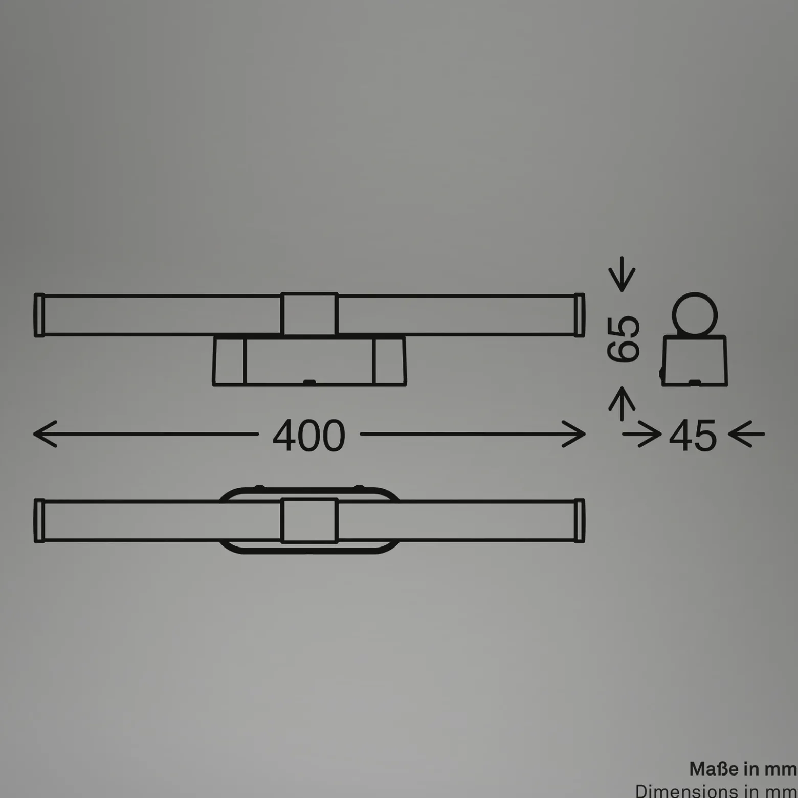 Aplique de pared LED Runt, negro/madera 3000 K IP44 Longitud 40 cm